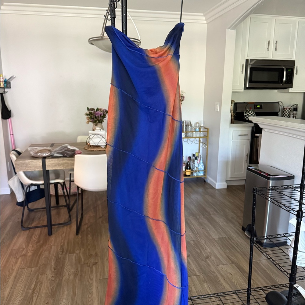 Princess Polly Blue and Orange Dress